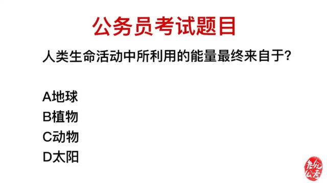 人类生命活动的能量最终来源于哪里?