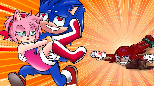 索尼克动画:指节抓走了艾米,勇敢的索尼克拯救了艾米!