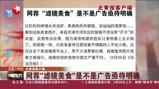 网荐“滤镜美食”是不是广告亟待明确