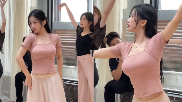 男子舞蹈房偷拍漂亮姐姐跳舞,下秒被女友发现揪耳拽走,众人爆笑