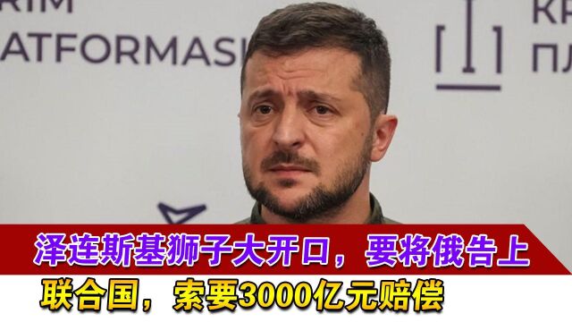 泽连斯基狮子大开口,要将俄告上联合国,索要3000亿元赔偿