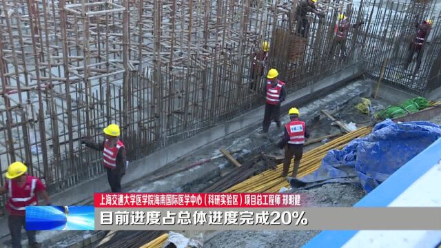 国庆我在岗丨上海交大医学院海南国际医学中心项目300多名工人抓建设抢工期