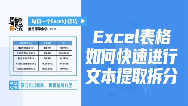 Excel表格中如何快速进行文本内容的提取拆分?