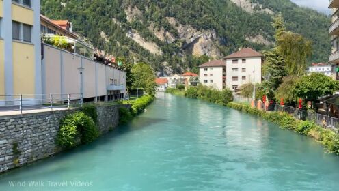 [4K]因特拉肯瑞士🇨🇭 通往瑞士少女峰地区的门户2022步行。#唐加文#