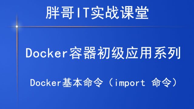 Docker基本命令(import 命令)上2