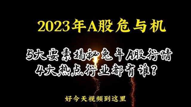 2023年A股危与机,5大要素揭秘兔年股市行情,4大热点行业都有谁? #经济 #货币 #财经知识 #游资 #股市 #股票