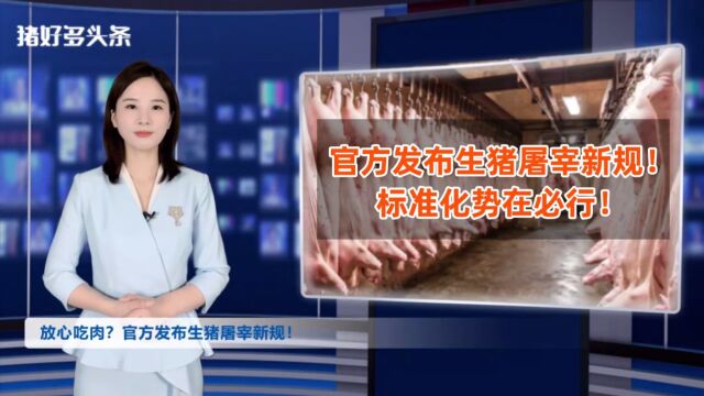 放心吃肉?官方发布生猪屠宰新规!标准化势在必行!