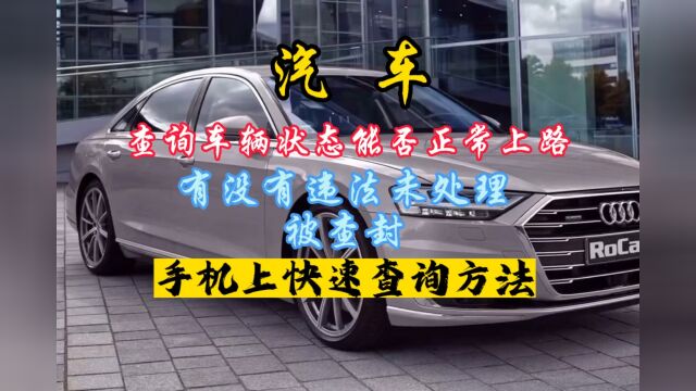 汽车是否被查封如何查询?以及如何鉴别是否抵押、违法、逾期?查询方法来了,教大家在手机上快速查询车辆状态.