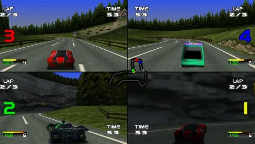 朋友游戏-山脊赛车 Ridge Racer 64 4玩家