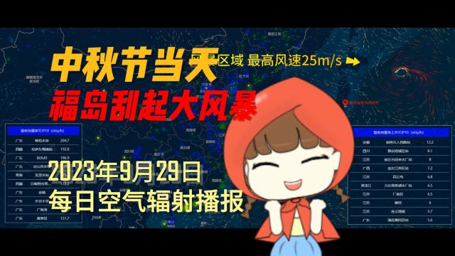 29日0时太平洋临近福岛海域,刮起时速80公里大风暴,国内空气辐射均为正常.