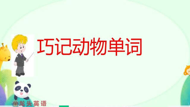 巧记动物类单词,1分钟就能记住6个哦