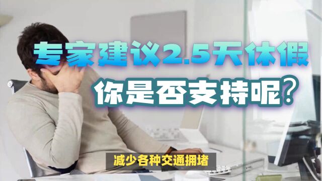 专家建议2.5天休假模式,分散化休假,你是否支持呢?