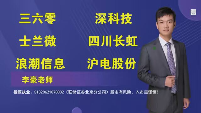 三六零,深科技,士兰微,四川长虹,浪潮信息,沪电股份,紫光国微