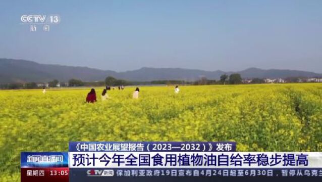 中国农业展望报告:预计今年我国食用植物油自给率将达32%左右