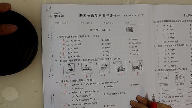 期末英语学科素养一讲解