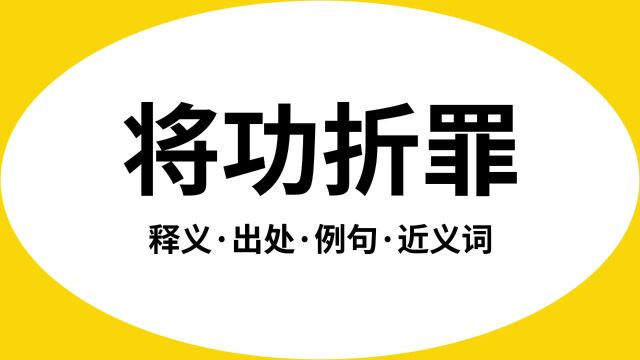 “将功折罪”是什么意思?