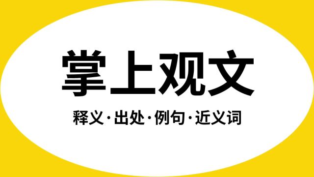 “掌上观文”是什么意思?