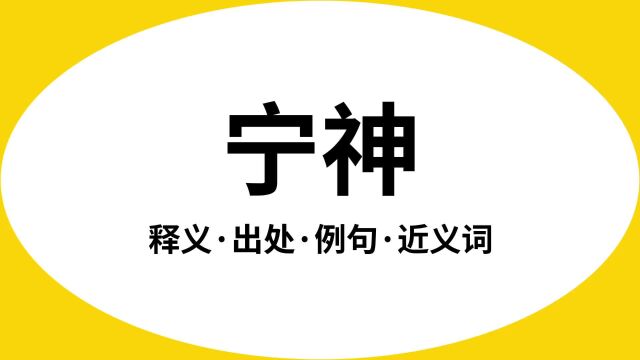 “宁神”是什么意思?