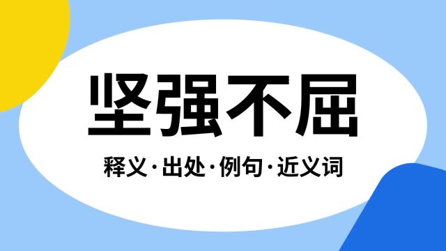 “坚强不屈”是什么意思?