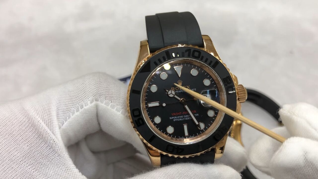 游艇名仕金游艇玫瑰金圈口细节对比#机械表#名表#机械表#奢侈品