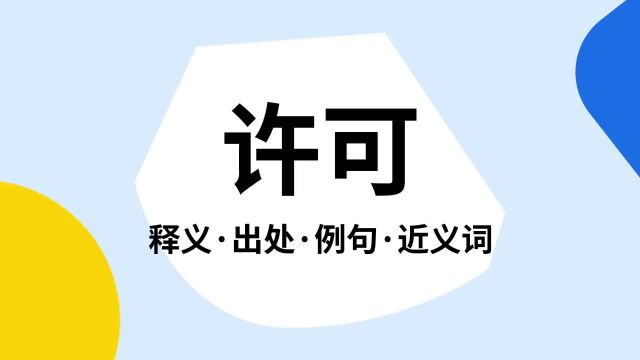 “许可”是什么意思?