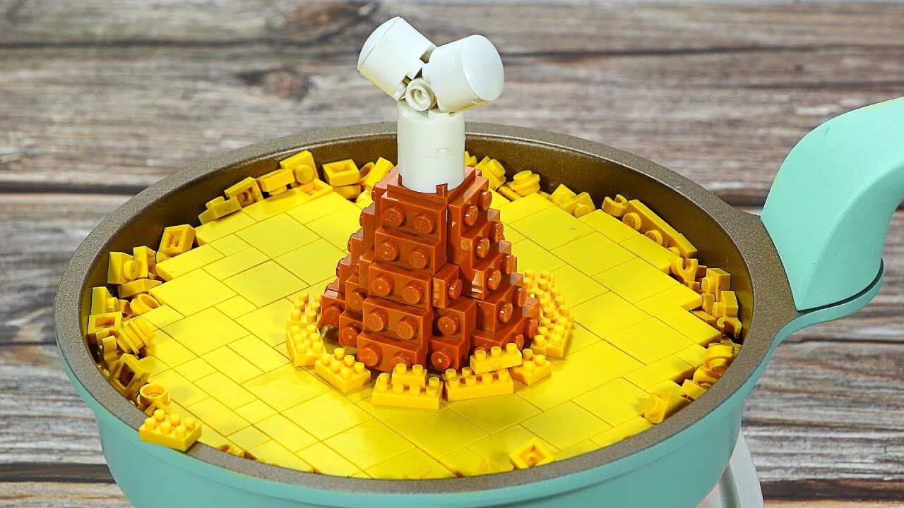 乐高创意时刻 自制新鲜奶酪酱 炸鸡腿 定格动画烹饪asmr