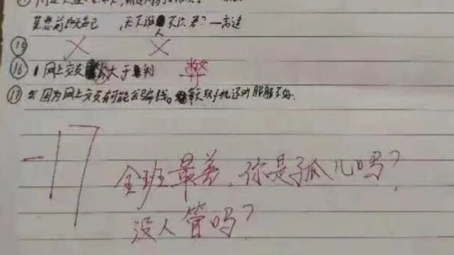 教师批改作业惊现侮辱性评语,教育之痛?师德之殇?