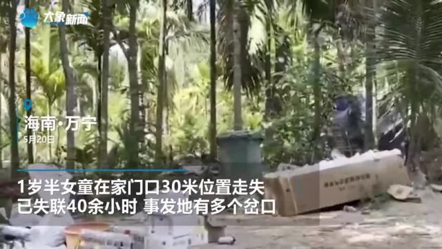 海南1岁半女童距家30米处失踪,多方力量正全力搜寻