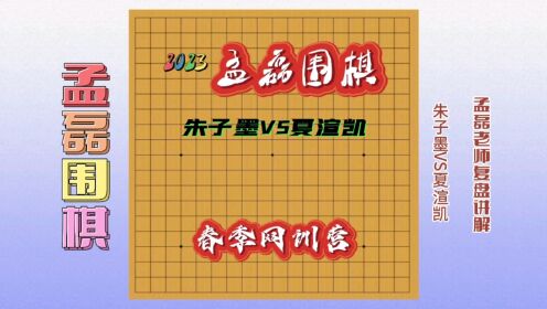 职业棋手教你如何提高棋力～朱子墨VS夏渲凯～孟磊老师复盘讲解