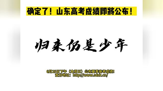 6月25日 山东高考成绩公布