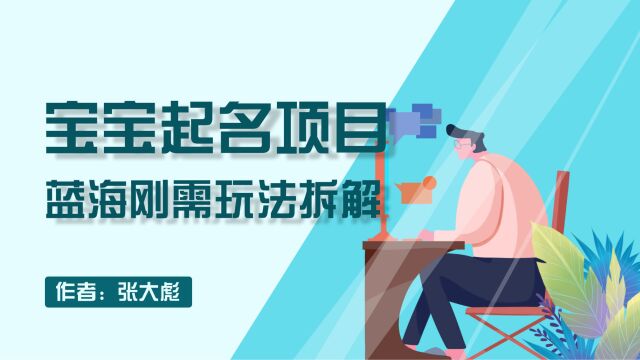 高客单蓝海市场,宝宝起名项目玩法拆解