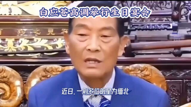 缅北四大家族白所成之子白应苍庆生视频引热议