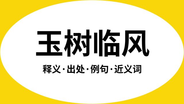 “玉树临风”是什么意思?