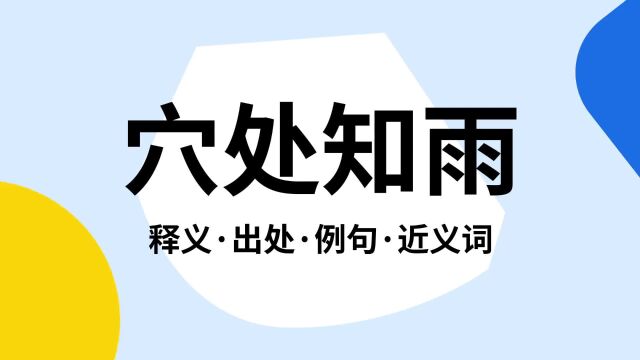 “穴处知雨”是什么意思?