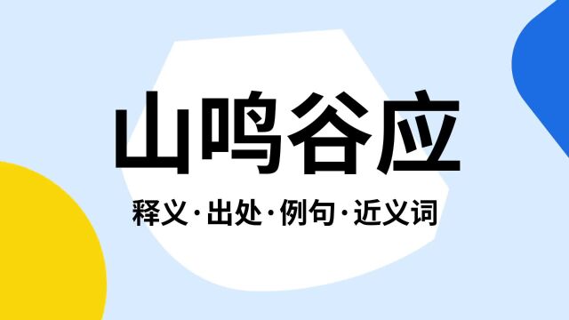 “山鸣谷应”是什么意思?