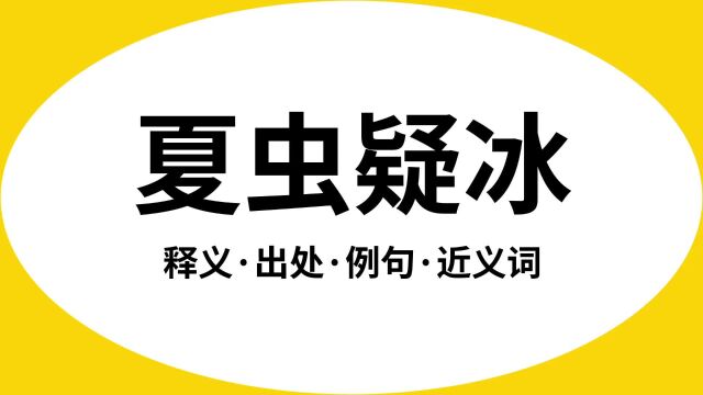 “夏虫疑冰”是什么意思?