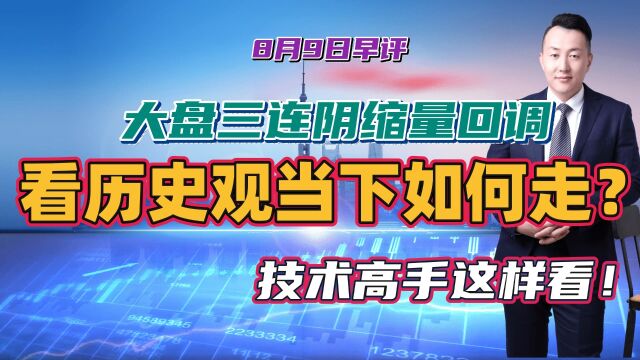 大盘三连阴缩量回调,看历史观当下行情如何走?技术高手这样看!