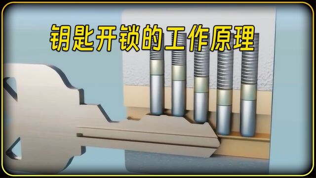 3D动画解析钥匙开锁的工作原理,发明原子锁的人太聪明了