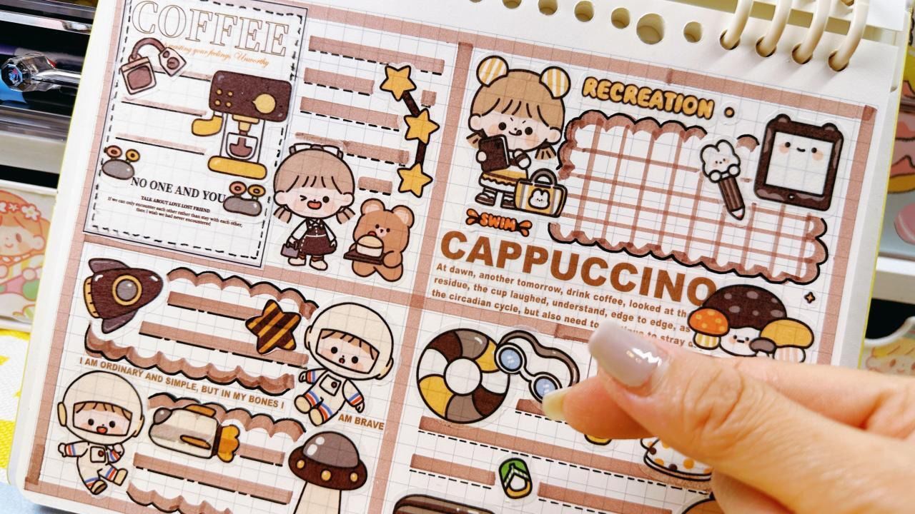 手帐 提拉多 奶油兔贴纸日记 拼贴排版 声控 白噪音 沉浸式