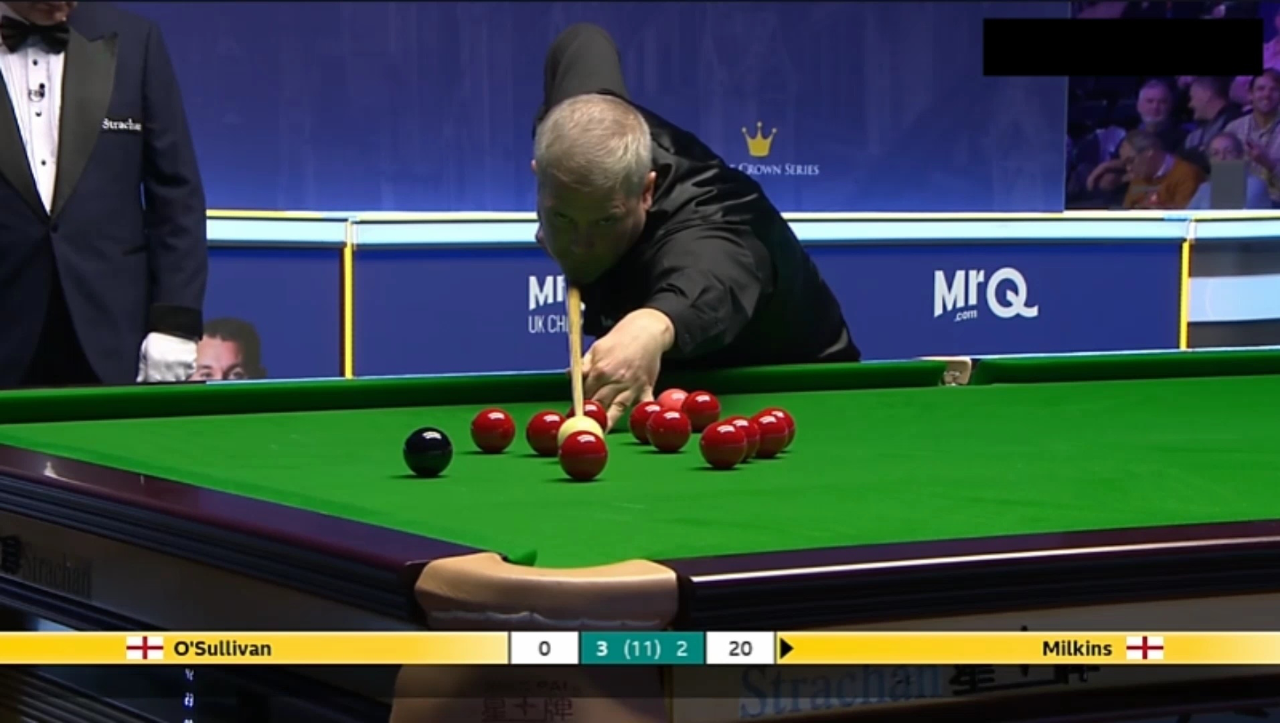 斯诺克英锦赛奥沙利文vs米尔金斯第6局火箭7752连胜四局