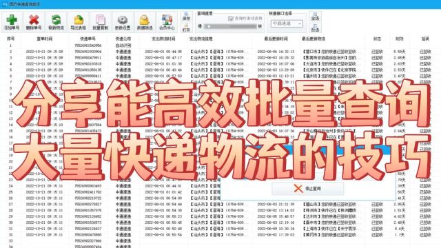 节约时间和精力:高效批量查询大量快递物流的方法
