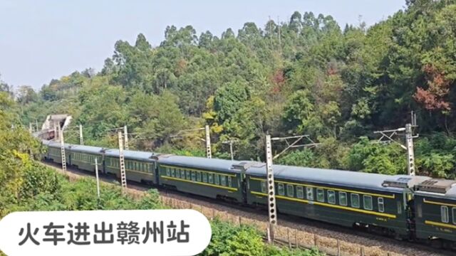 江西赣州,实拍K1453、K904、Z112次列车先后进出赣州站