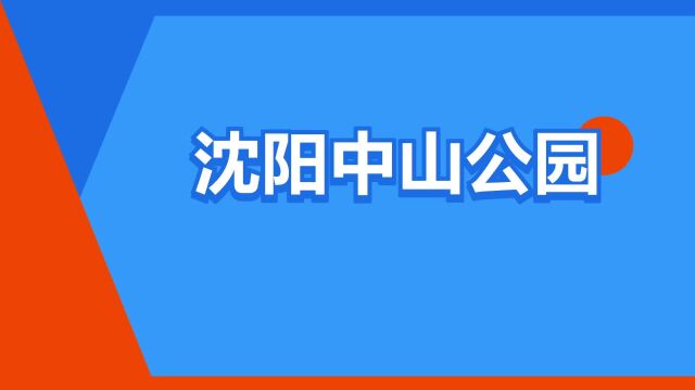 “沈阳中山公园”是什么意思?