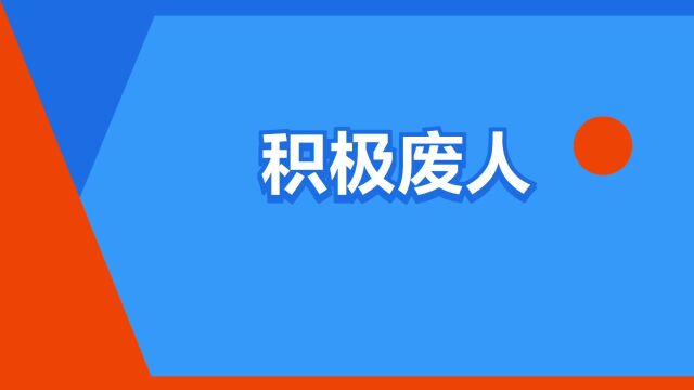 “积极废人”是什么意思?