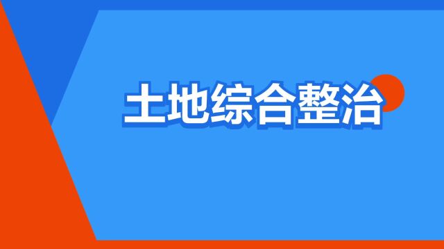 “土地综合整治”是什么意思?