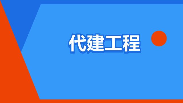 “代建工程”是什么意思?