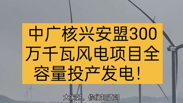 中广核兴安盟300万千瓦风电项目全容量投产发电!