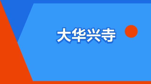 “大华兴寺”是什么意思?