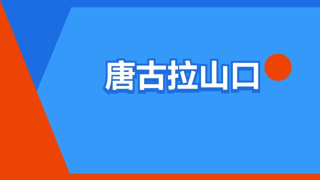 “唐古拉山口”是什么意思?