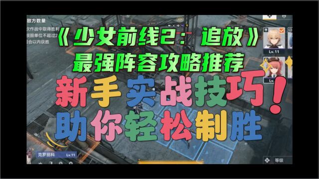 《少女前线2:追放》最强阵容攻略推荐,新手实战技巧助你轻松制胜!